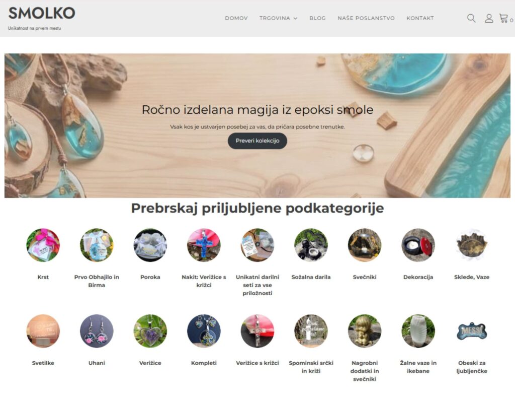 Projekt spletne trgovine smolko.shop